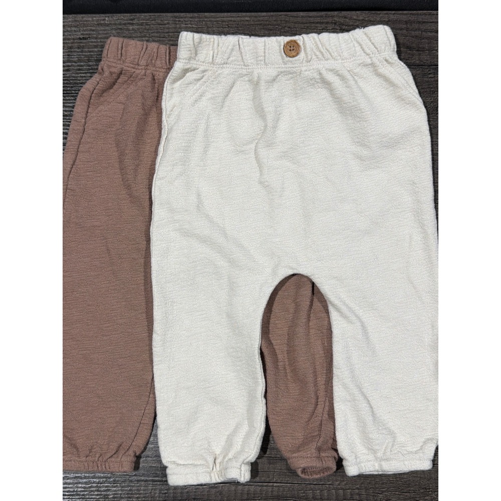Modern Moments Organic Cotton Pants Boys 18M Brown Cream Harem Joggers